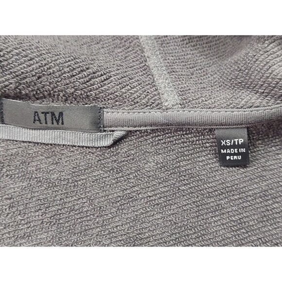 ATM Anthony Thomas Melillo Full Zip Hoodie XS Gray Dip Dye French Terry Pockets - Picture 8 of 16